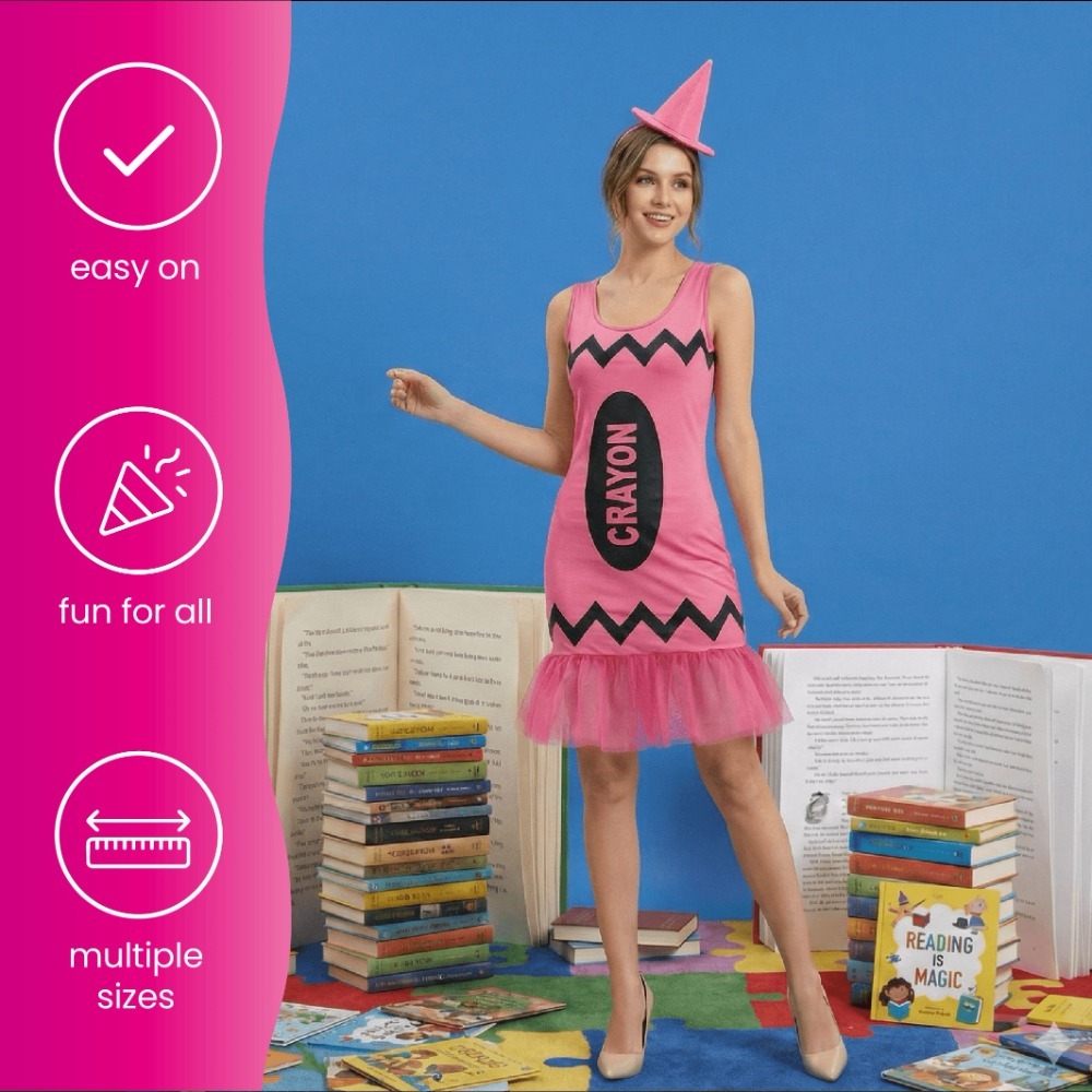 Ladies Pink Crayon Dress