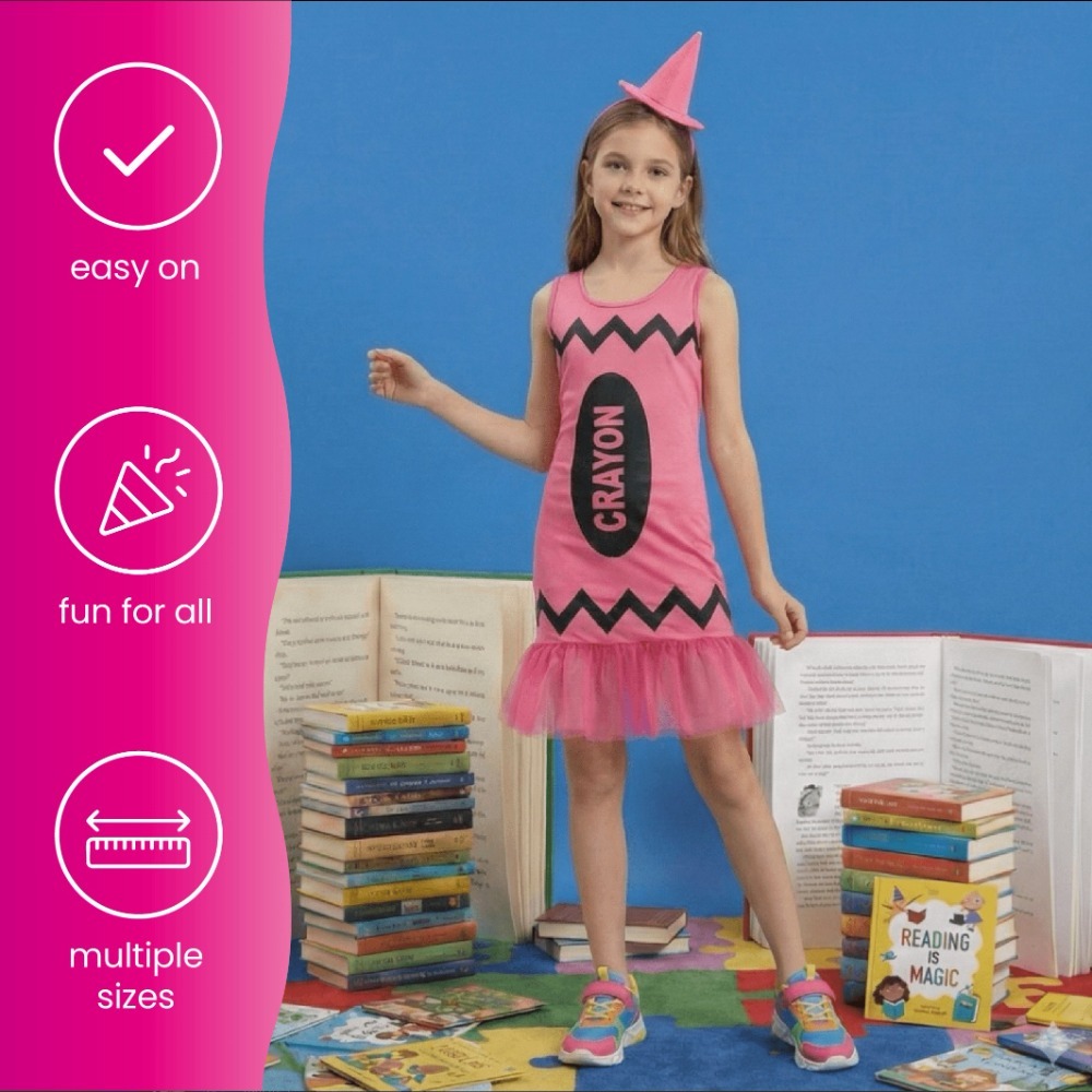 Girls Pink Crayon Dress