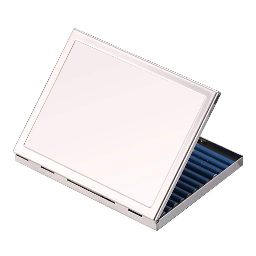 Slim Silver Stainless Steel Magnetic Cigarette Case for 20 Smokes
