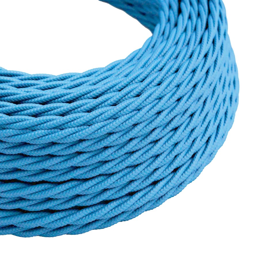 Click to view product details and reviews for 2 Core Twisted Electric Cable Light Blue Color Fabric 075mm3021.