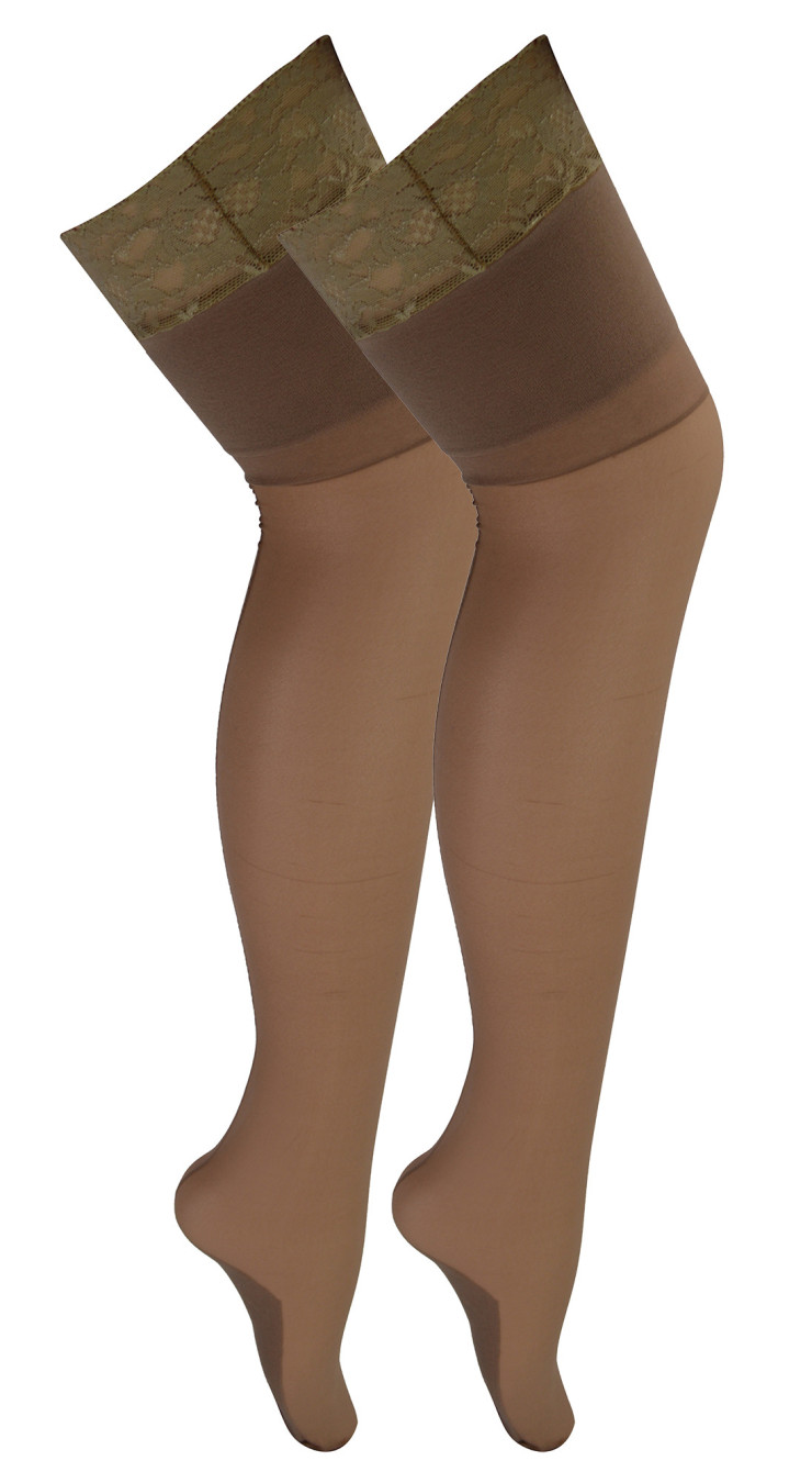 2 Pair Multipack Women's Seamed Stockings with Lace Top | Sock Snob | Ladies Thigh High Stockings