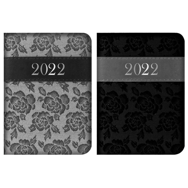 2023 Pocket Diary Week to View WTV Embroidered Two-Tone Roses