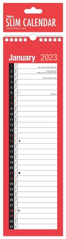 2023 Slim Month To View Spiral Bound Wall Planner Calendar Organiser Commercial