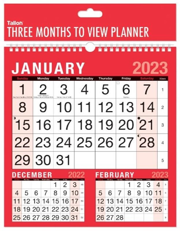 2023 Wall Calendar Home Large Organiser 3 Months To View Office Planner Home