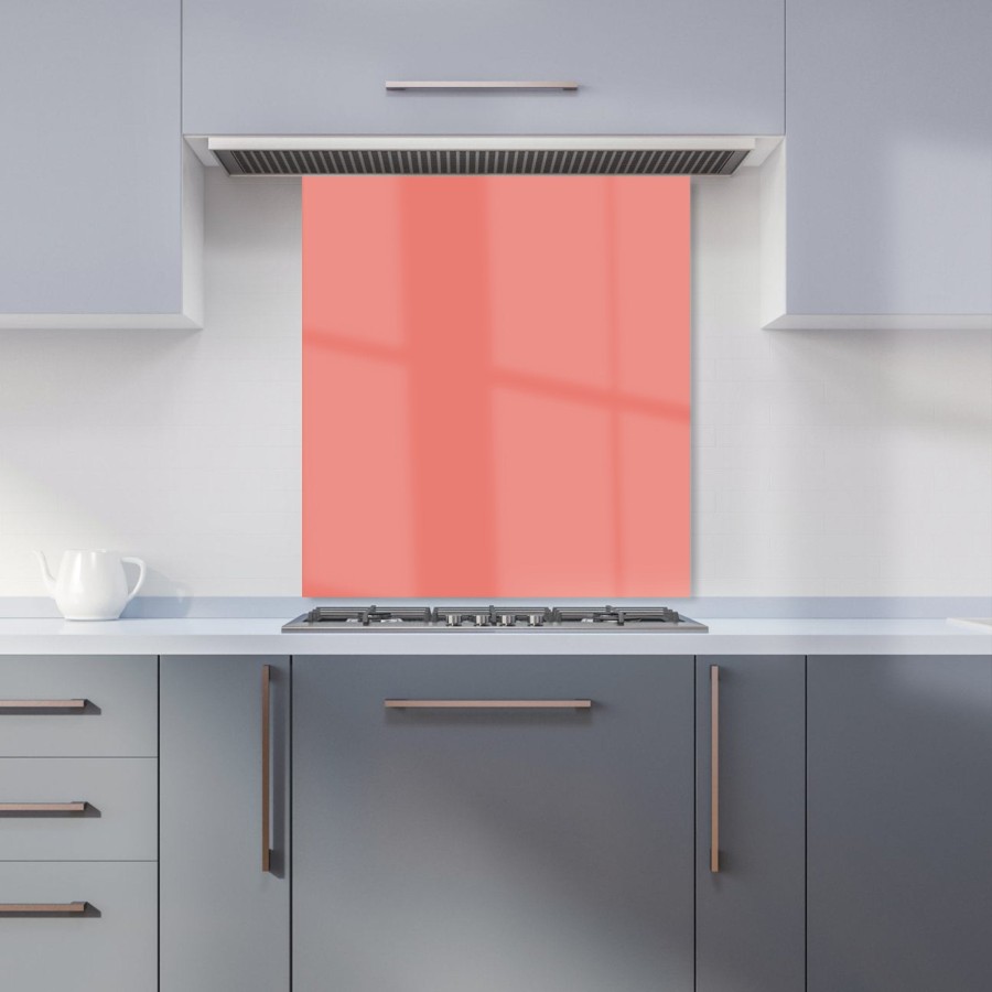 Click to view product details and reviews for Coral Pink Kitchen Splashback W600mm X H650mm.
