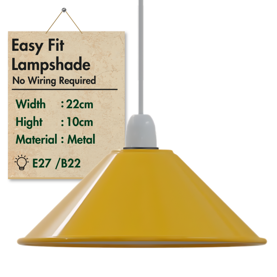 Click to view product details and reviews for Ledsone Industrial Vintage Metal Cone Shaped Pendant Light Lamp Shade1449 Yellow.
