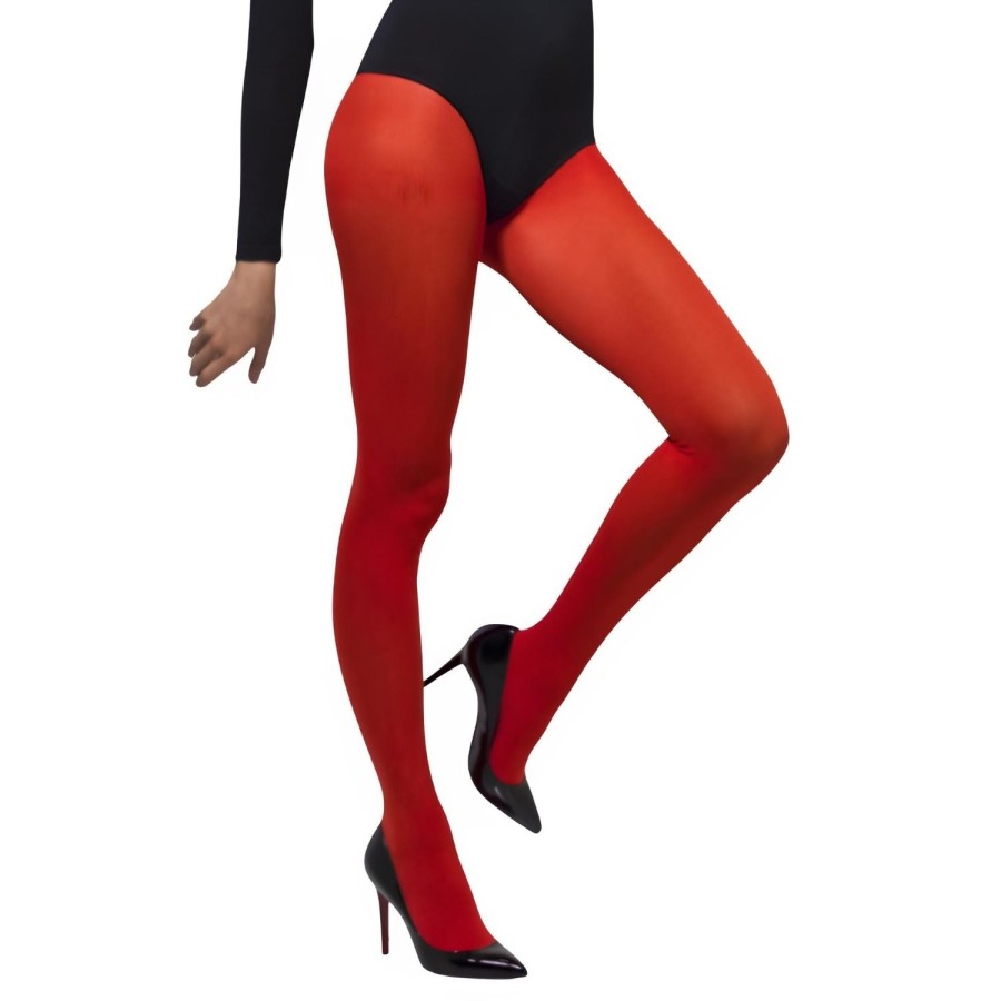 Women's Red Tights Opaque Pair