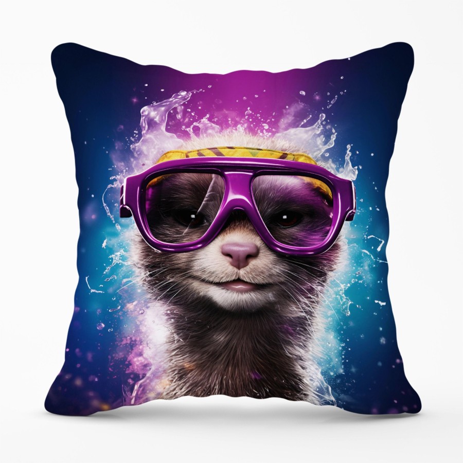 Splashart Ferret Purple Cushions