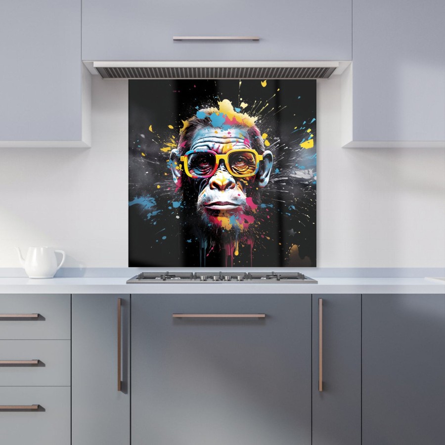 Click to view product details and reviews for Coloured Splashart Monkey Face Kitchen Splashback W600mm X H600mm.
