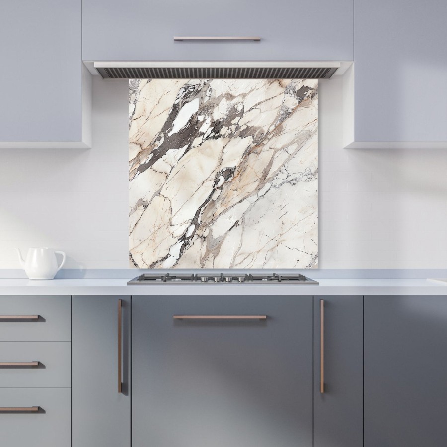 Click to view product details and reviews for Off White Marble Effect Kitchen Splashback W600mm X H600mm.