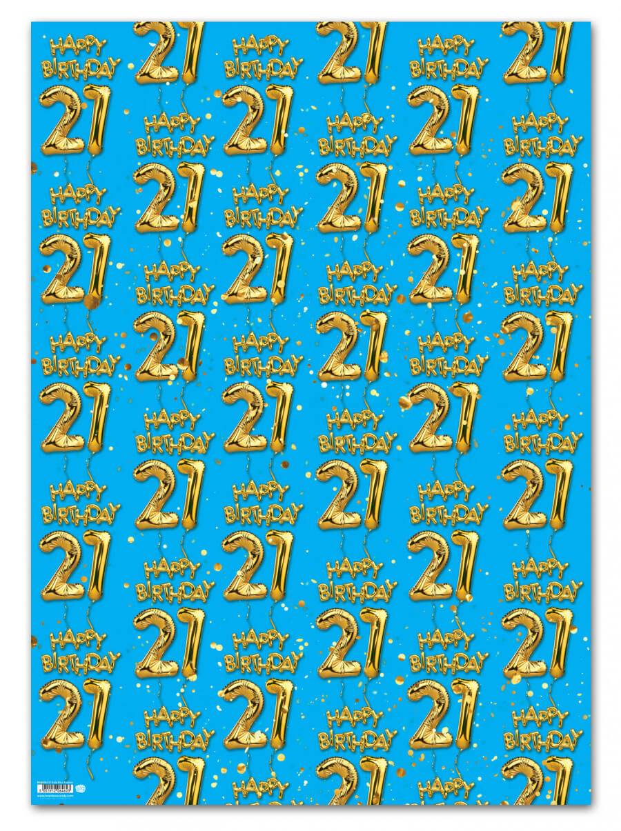 Click to view product details and reviews for 21st Birthday Gift Wrap Blue Pack Of 2 Sheets.