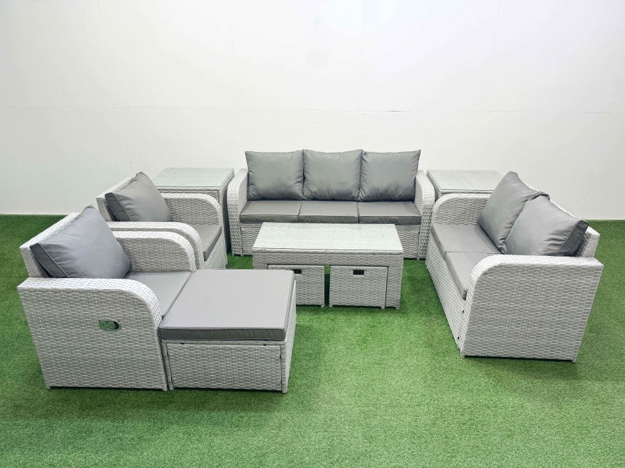 Click to view product details and reviews for Fimous Pe Rattan Garden Furniture Set Adjustable Chair Sofa Double Love Seat 2 Seater Sofa Lounge Set Rectangular Coffee Table 3 Stools 2 Side Table L. Click to view product details and reviews for Fimous Pe Rattan Garden Furniture Set Adjustable Chair Sofa Double Love Seat 2 Seater Sofa Lounge Set Rectangular Coffee Table 3 Stools 2 Side Table L.