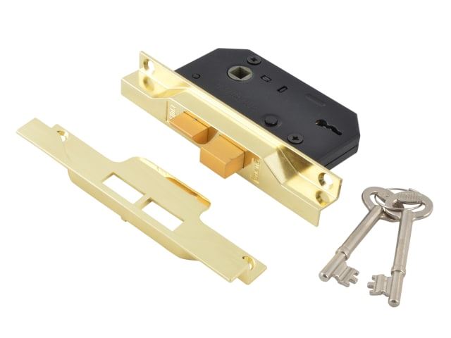 2242 2 Lever Mortice Rebated Sashlock Electro Brass 65.5mm 2.5in Visi UNNY2242EB25