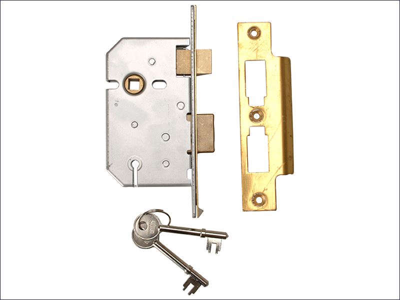 2277 3 Lever Mortice Sashlock Polished Brass 65mm 2.5in Visi UNNY2277PL25