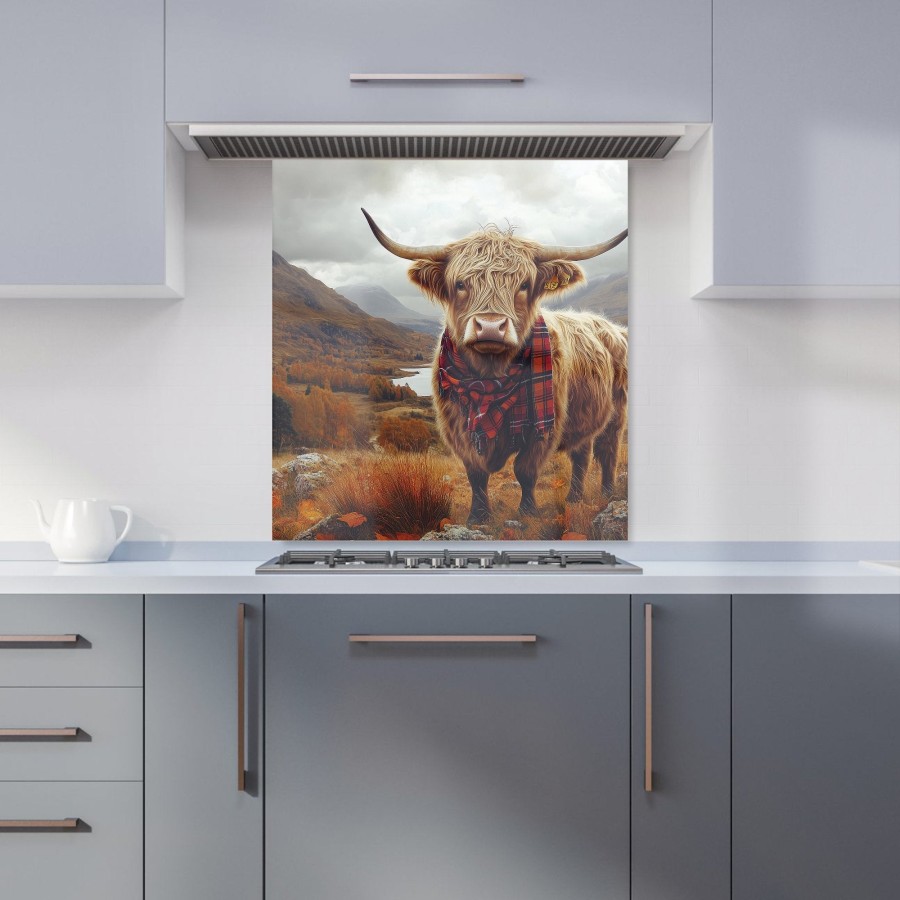 Click to view product details and reviews for Autumnal Highland Cow Kitchen Splashback W700mm X H650mm.