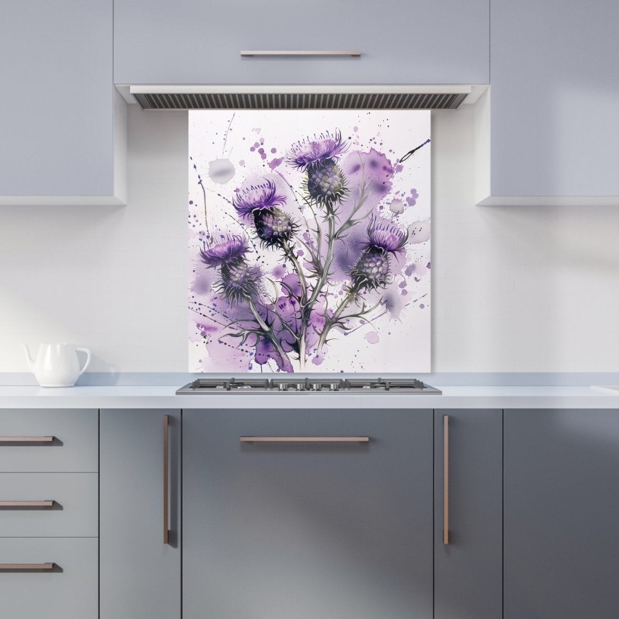 Click to view product details and reviews for Vibrant Scottish Thistle Art Kitchen Splashback W600mm X H650mm.