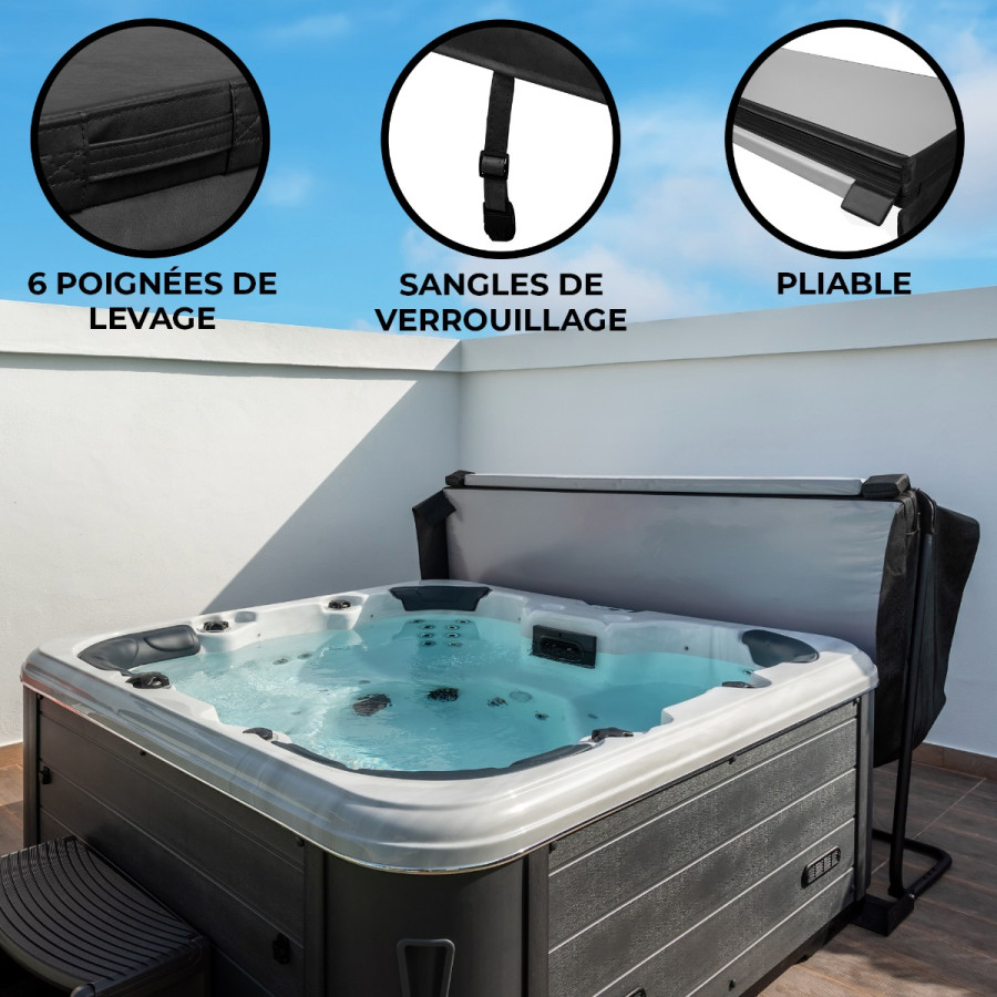 2.2m Hot Tub Spa Cover – Black