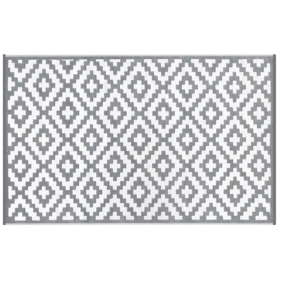 Click to view product details and reviews for Outdoor Rug Garden Mat Reversible White Diamond Recycled Plastic Grey.