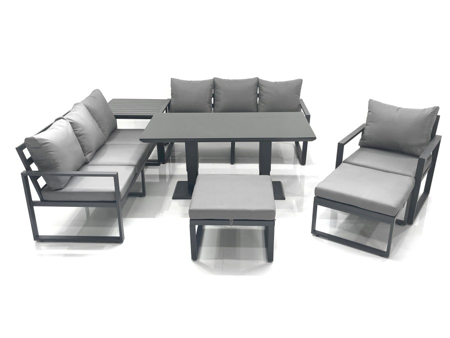 Click to view product details and reviews for Fimous Outdoor Garden Furniture Set Aluminium Lounge Sofa Adjustable Rising Lifting Dining Table Sets With 2 Big Footstools Side Table Dark Grey. Click to view product details and reviews for Fimous Outdoor Garden Furniture Set Aluminium Lounge Sofa Adjustable Rising Lifting Dining Table Sets With 2 Big Footstools Side Table Dark Grey.