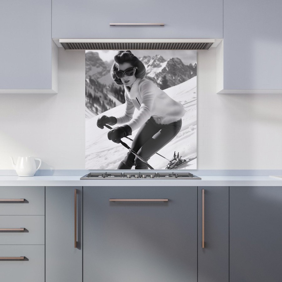 Click to view product details and reviews for Vintage Skiing Chic Kitchen Splashback W700mm X H650mm.