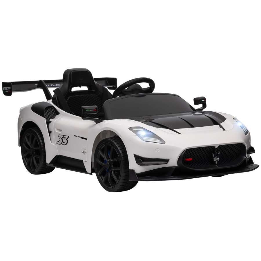 AIYAPLAY Maserati GT2 Licensed 12V Electric Ride on Car w/ Remote - White