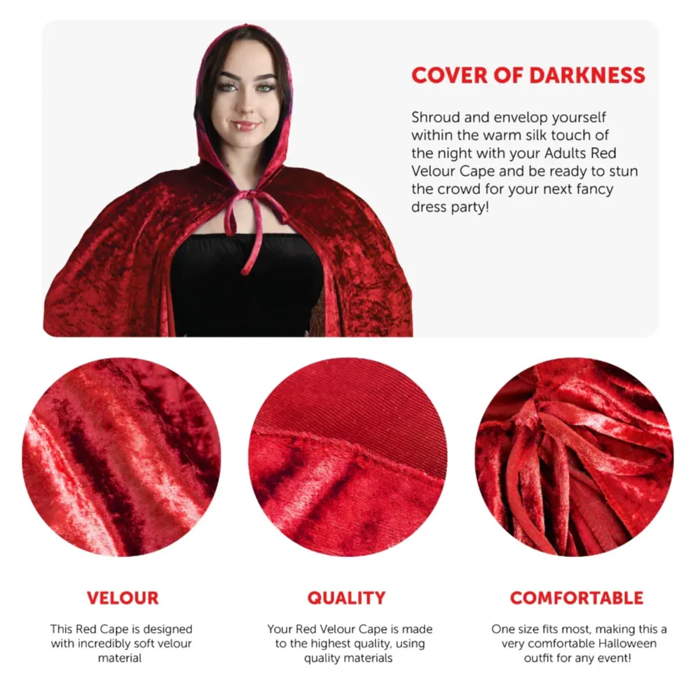 Adults Traitor Costume | 2 Pcs | Red Velour Cape & Lantern
