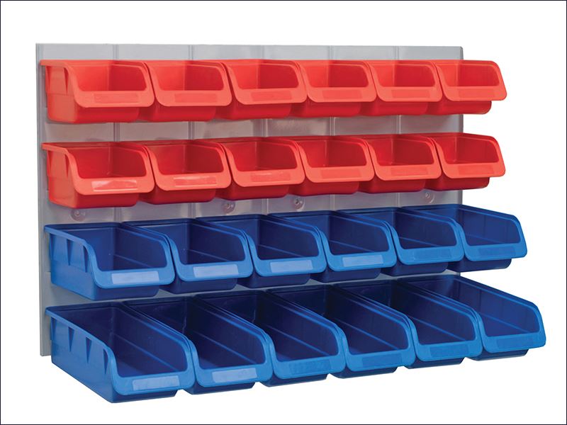 Click to view product details and reviews for 24 Plastic Storage Bins With Metal Wall Panel Faipan24.