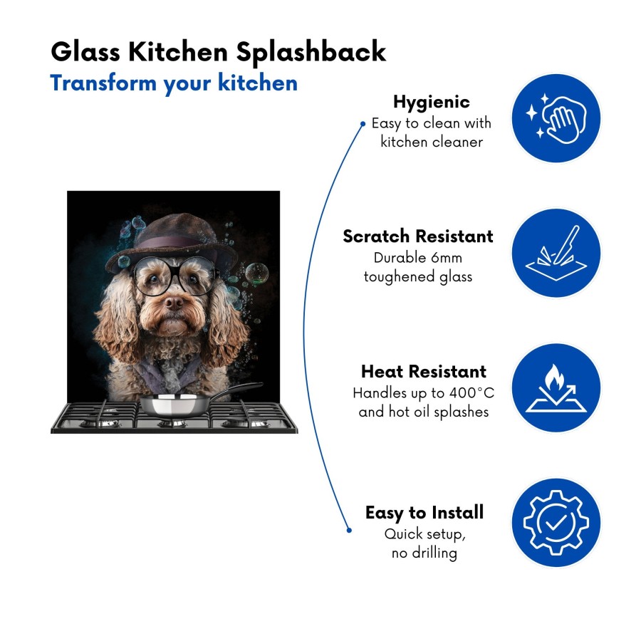 Cockapoo Kitchen Cockapoo Dog With Glasses Splashart Kitchen Spla... | Cazaar