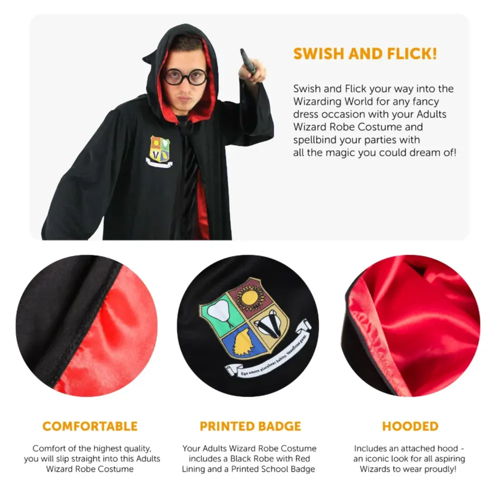 Adults Wizard Halloween Magic School Uniform Costume
