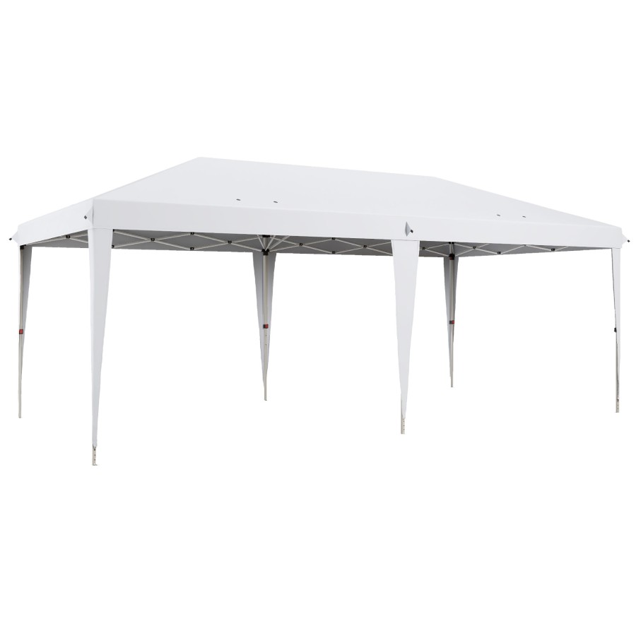 Click to view product details and reviews for Outsunny Pop Up Gazebo Double Roof Foldable Canopy Tent Height Adjustable Wedding Awning Canopy W Carrying Bag 6 M X 3 M X 27 M White.