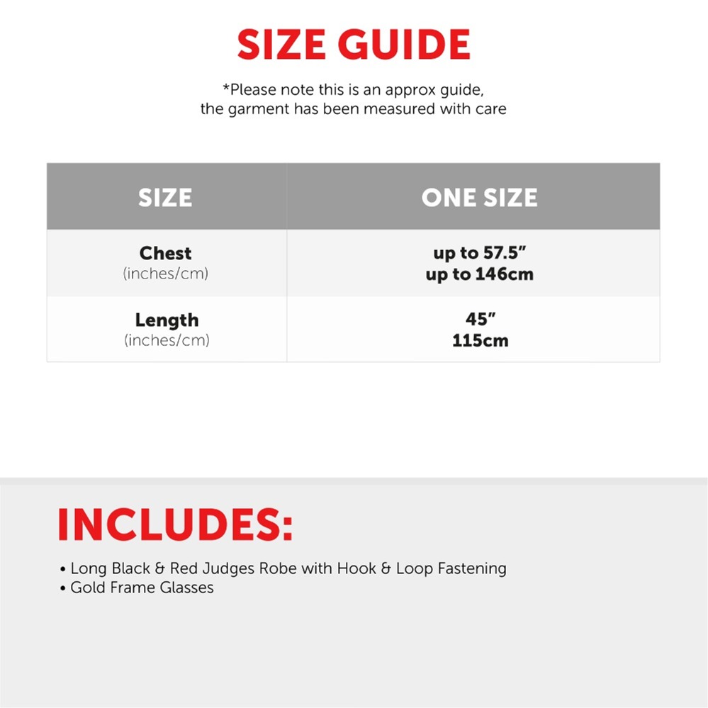 Adults TV Judge Costume Set - Robe & Glasses