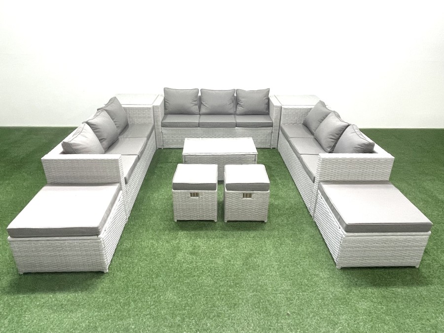Click to view product details and reviews for Fimous 10 Pieces Rattan Garden Furniture Set Outdoor Garden Sofa Coffee Table Set With 2 Side Tables 4 Footstools Light Grey Mixed. Click to view product details and reviews for Fimous 10 Pieces Rattan Garden Furniture Set Outdoor Garden Sofa Coffee Table Set With 2 Side Tables 4 Footstools Light Grey Mixed.