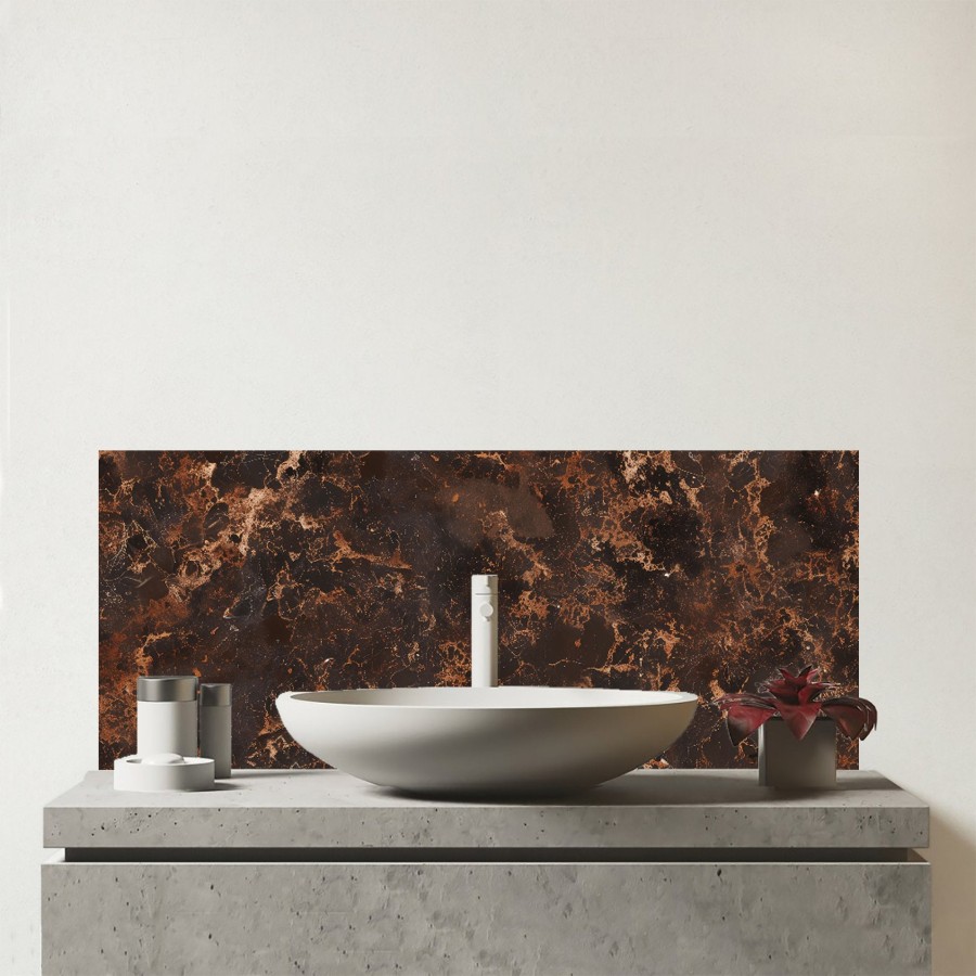 Click to view product details and reviews for Browns Quartz Effect Glass Bathroom Splashback.