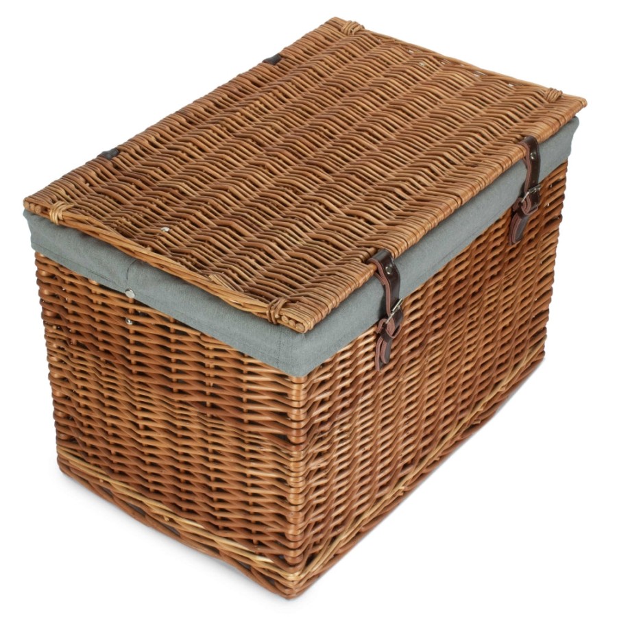 Red Hamper 60Cm Double Steamed Chest Picnic Basket - Grey