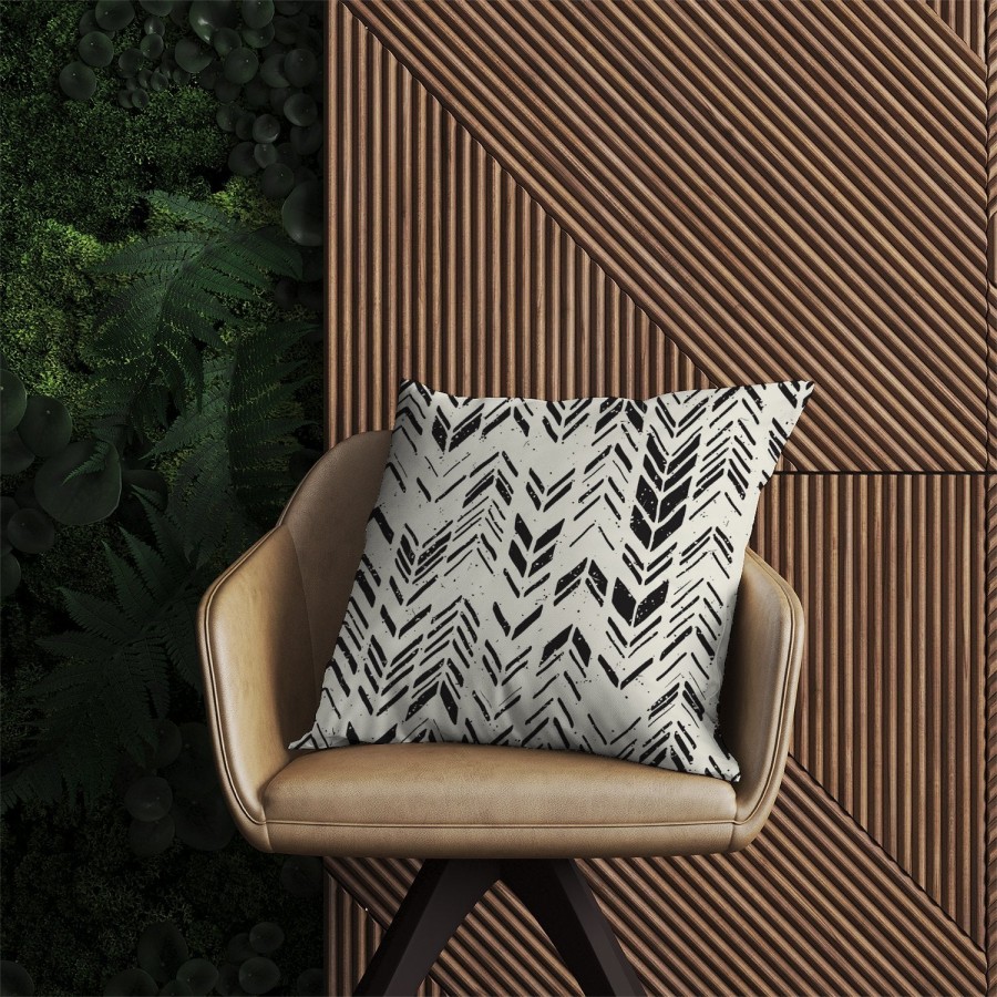 Warren Reed Hand Drawn Chevron Pattern Outdoor Cushion - 60Cm X 60Cm