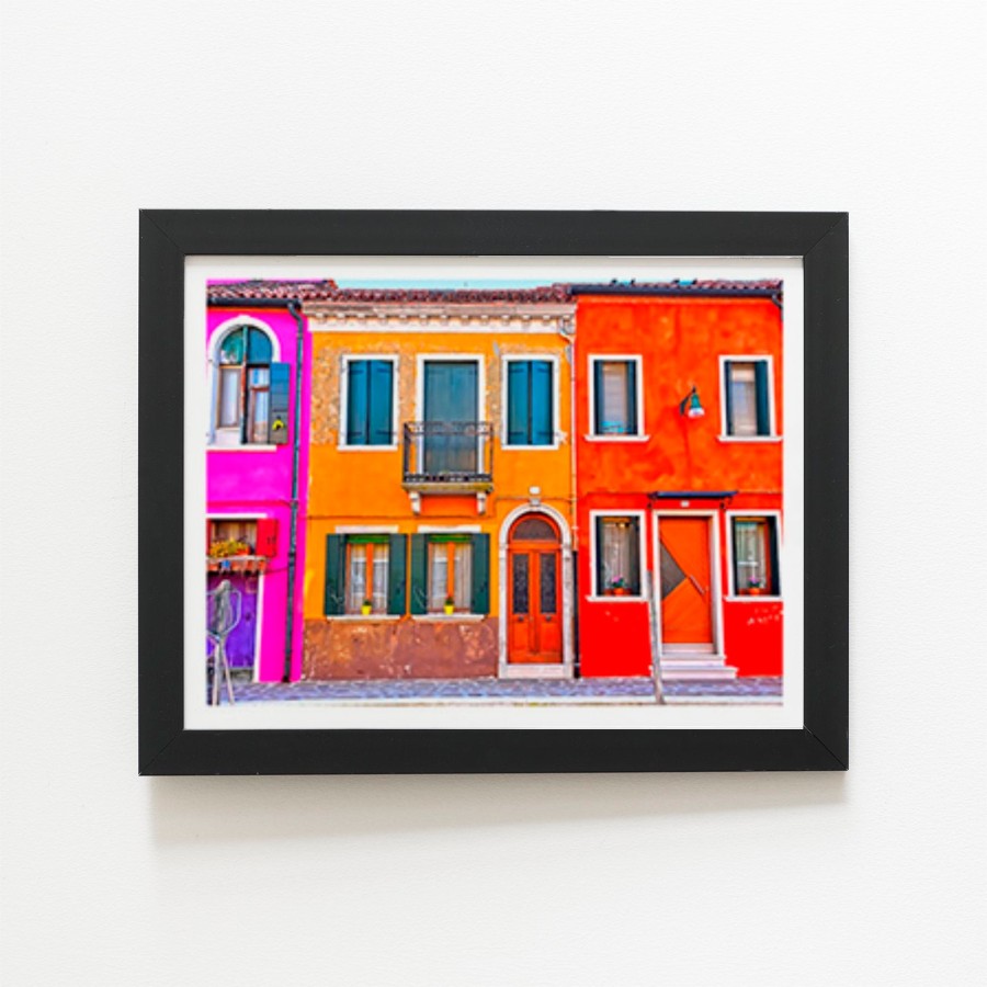 Click to view product details and reviews for Colourful Houses In Burano Venice Italy Art Prints 8 X 10 Black Frame.