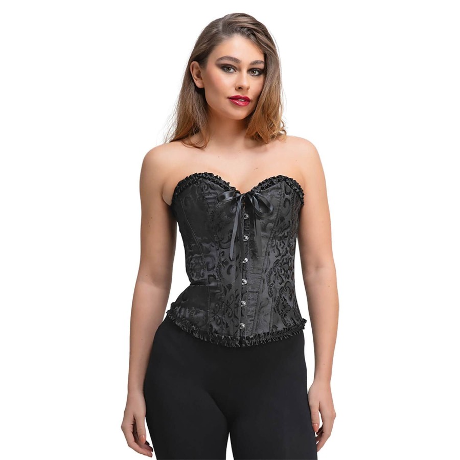 Click to view product details and reviews for Deluxe Costume Corset Satin Lace Burlesque 80s Gothic Fancy Dress Green S.