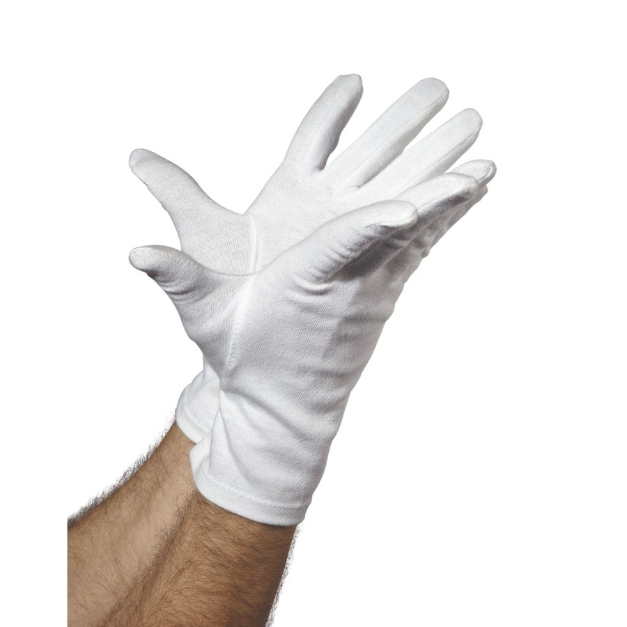 Click to view product details and reviews for Adults White Short Fancy Dress Polyester Gloves.