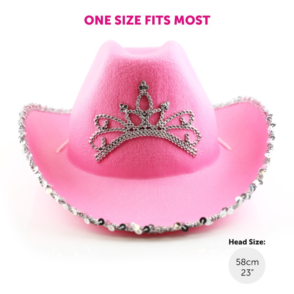 Pink Cowgirl Hat with Tiara