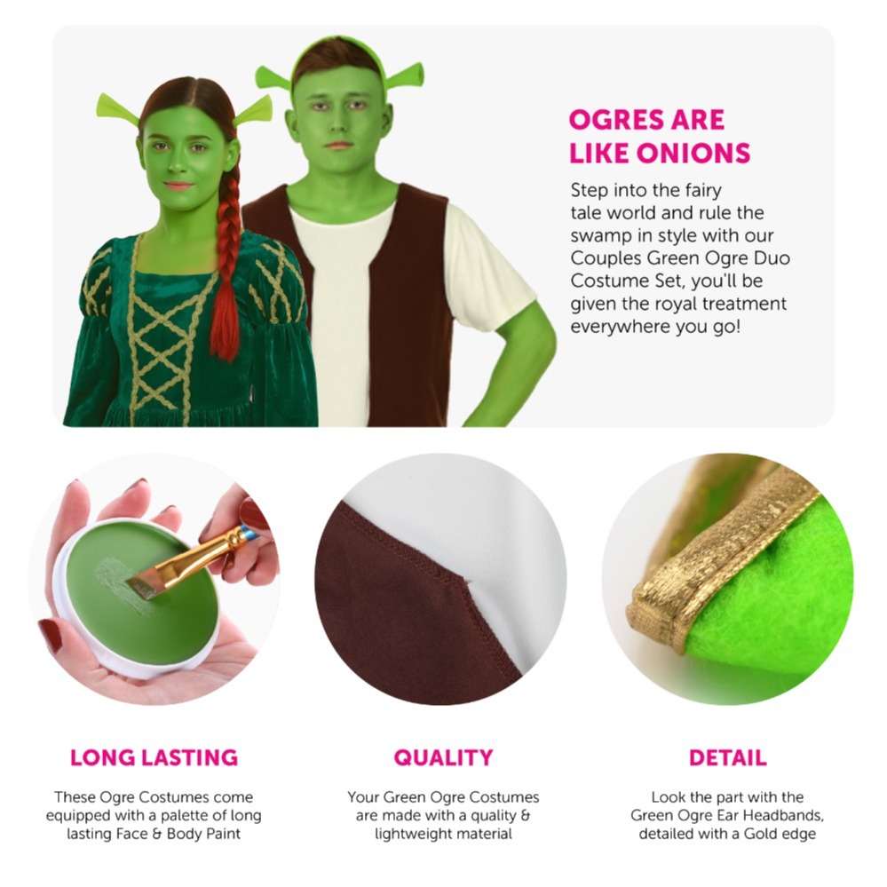 Adults Couples Green Ogre Costume