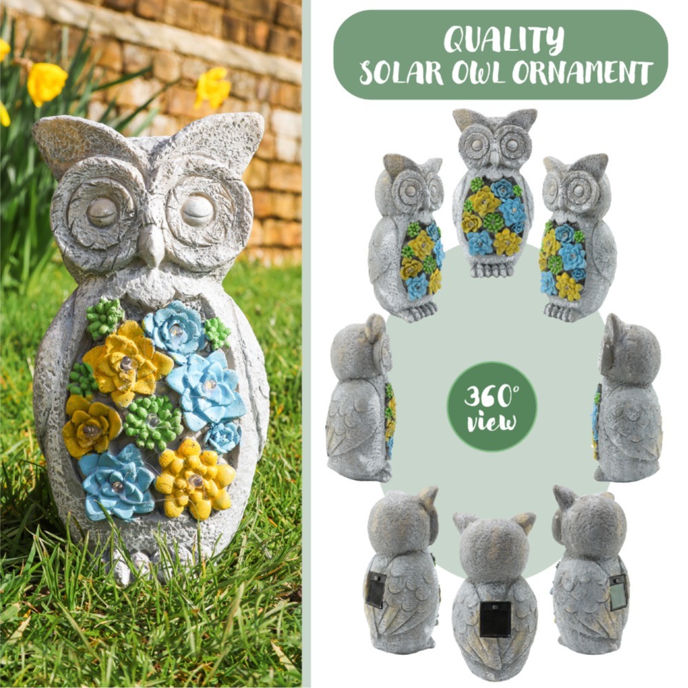 Solar Owl Statue (23x13x9cm)