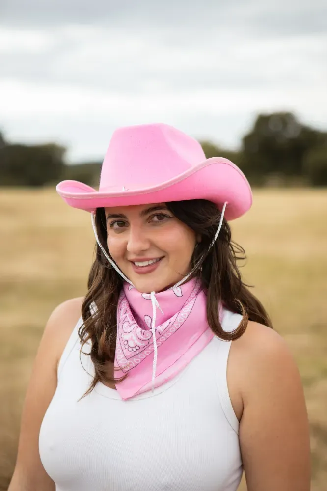 Pink Star Studded Cowboy Hat