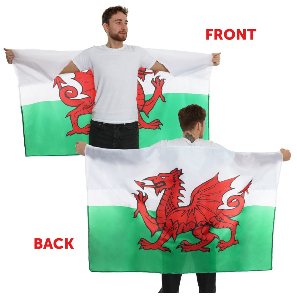 Welsh Flag Cape and Bucket Hat Set