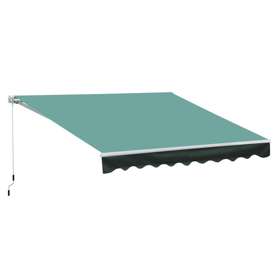 3x25 M Sun Shade Canopy Garden Patio Manual Retractable Awning Canopy Sun Shade Shelter 3x25 M Dark Green