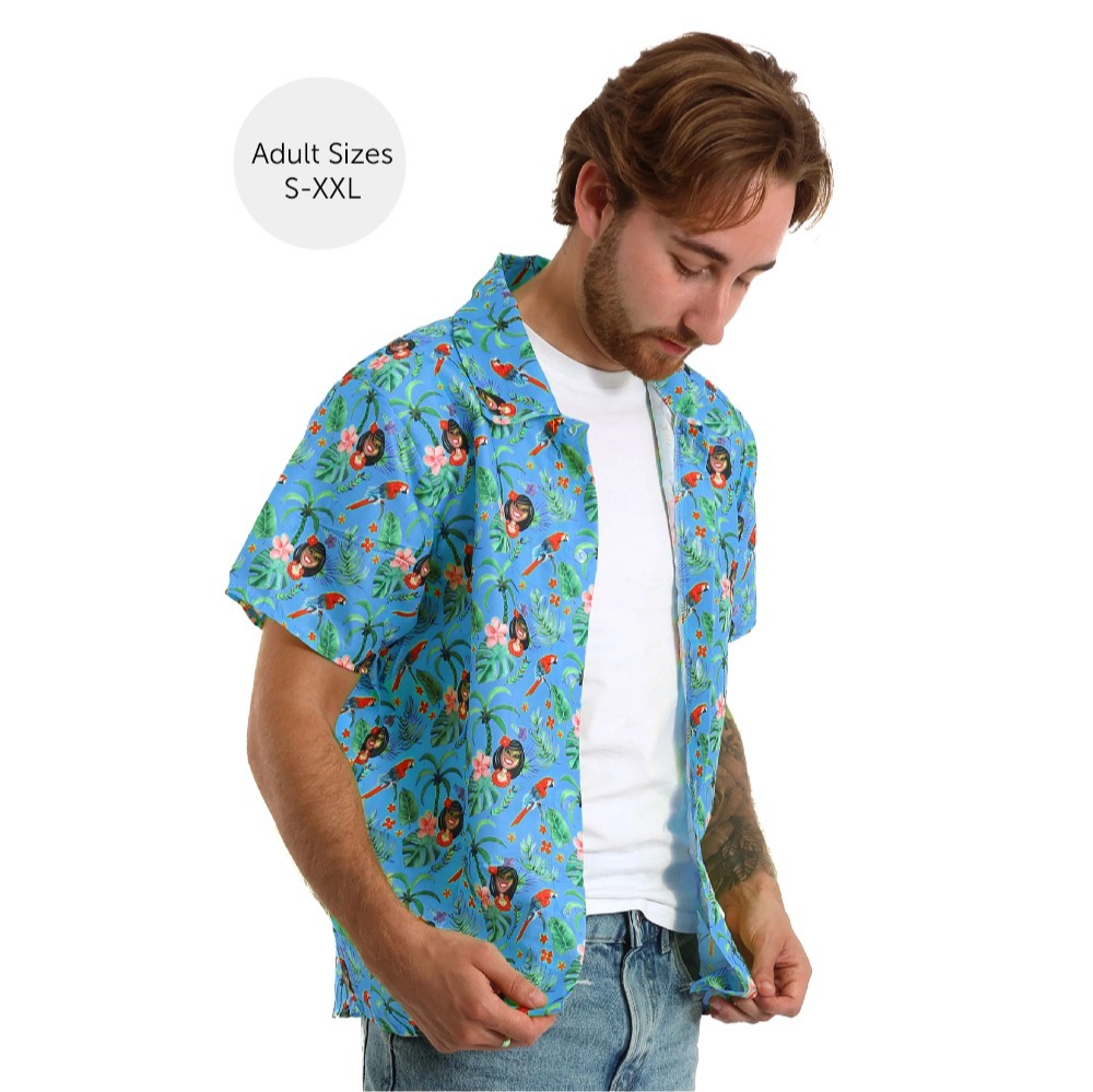 Adults Hawaiian Costume | 3 Pcs | Unisex Blue Hawaiian Print Shirt, Sailor Hat & Sunglasses