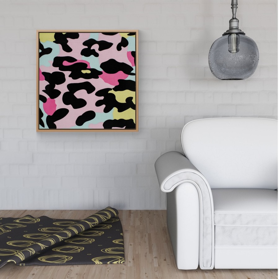 Click to view product details and reviews for Colourful Leopard Print Framed Canvas 30 X 30 White.
