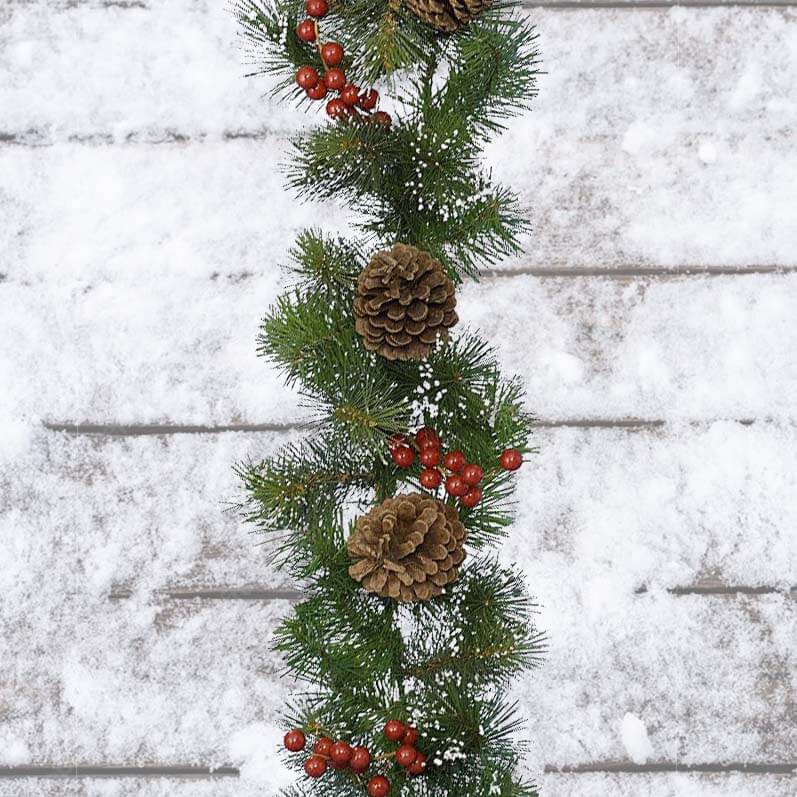 Click to view product details and reviews for 27m 9ft Ipswich Garland With Berries Pinecones.