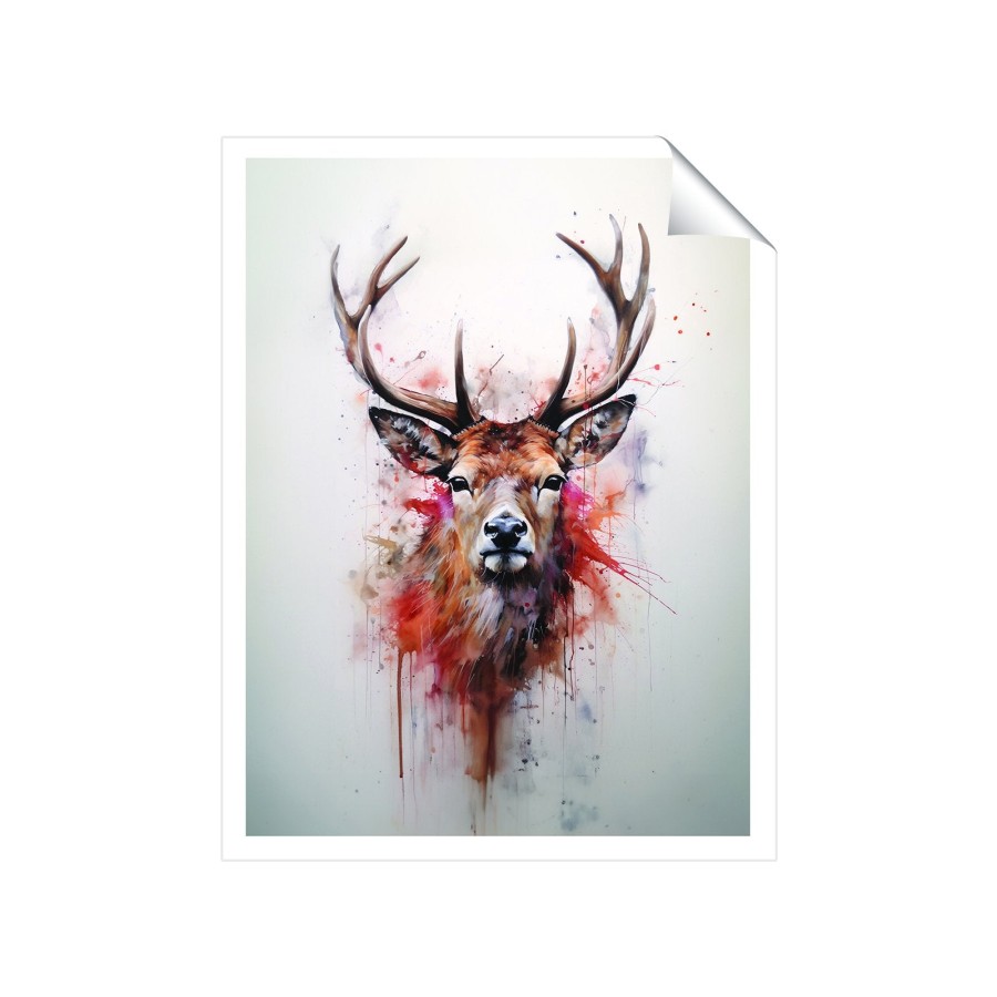 Click to view product details and reviews for Watercolour Splashart Stag Face Art Prints 8 X 10 No Frame.