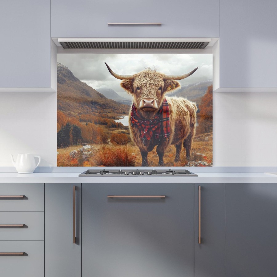 Click to view product details and reviews for Autumnal Highland Cow Kitchen Splashback W900mm X H650mm.
