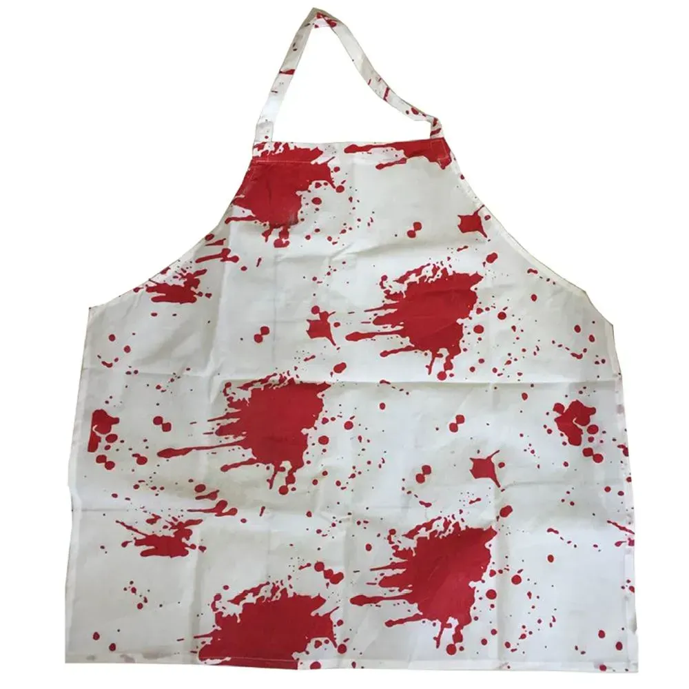 Adults Halloween Chef Costume | 4 Pcs | Bloody Apron, Chef Hat, Knife & Fake Blood